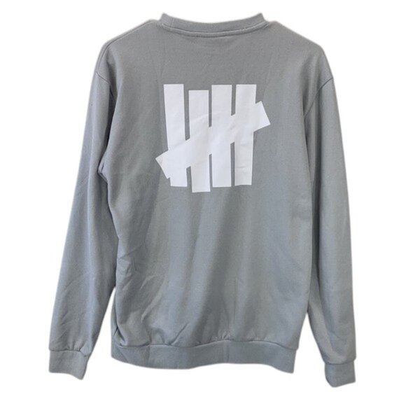 Adidas x Undefeated Men’s S Gray Running Crew Sweatshirt Oversized Logo - Picture 1 of 11